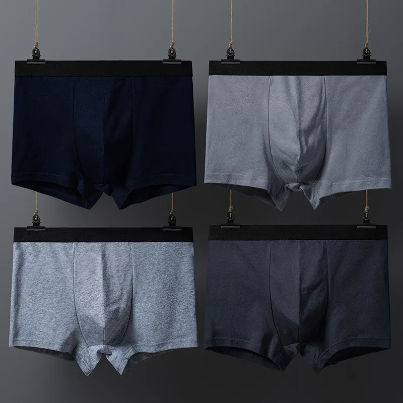 

4 шт./лот Мужское нижнее белье хлопковые боксеры Шорты однотонные мужские трусы удобные дышащие мужские трусы U-формы