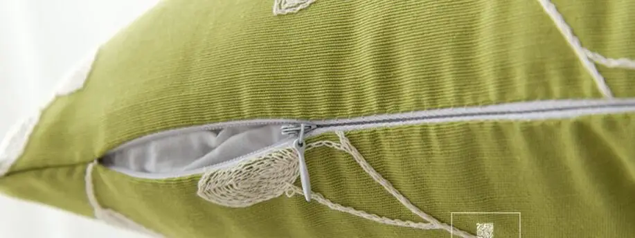 Наволочка с вышивкой в американском стиле хлопково Льняная Подушка синего цвета