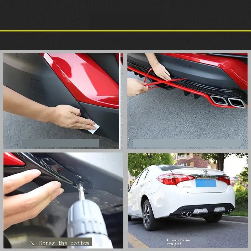 

Rear Diffuser Aleron Parachoques Delantero Aileron Voiture Tuning Spoiler Auto Car Lip Protector Bumper FOR Toyota Levin Corolla