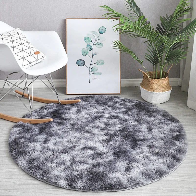 

Fluffy Round Rug Carpet Circles Living Room Alfombra Coffee Table Blanket Bedroom Bedside Mat Computer Chair Yoga Rug