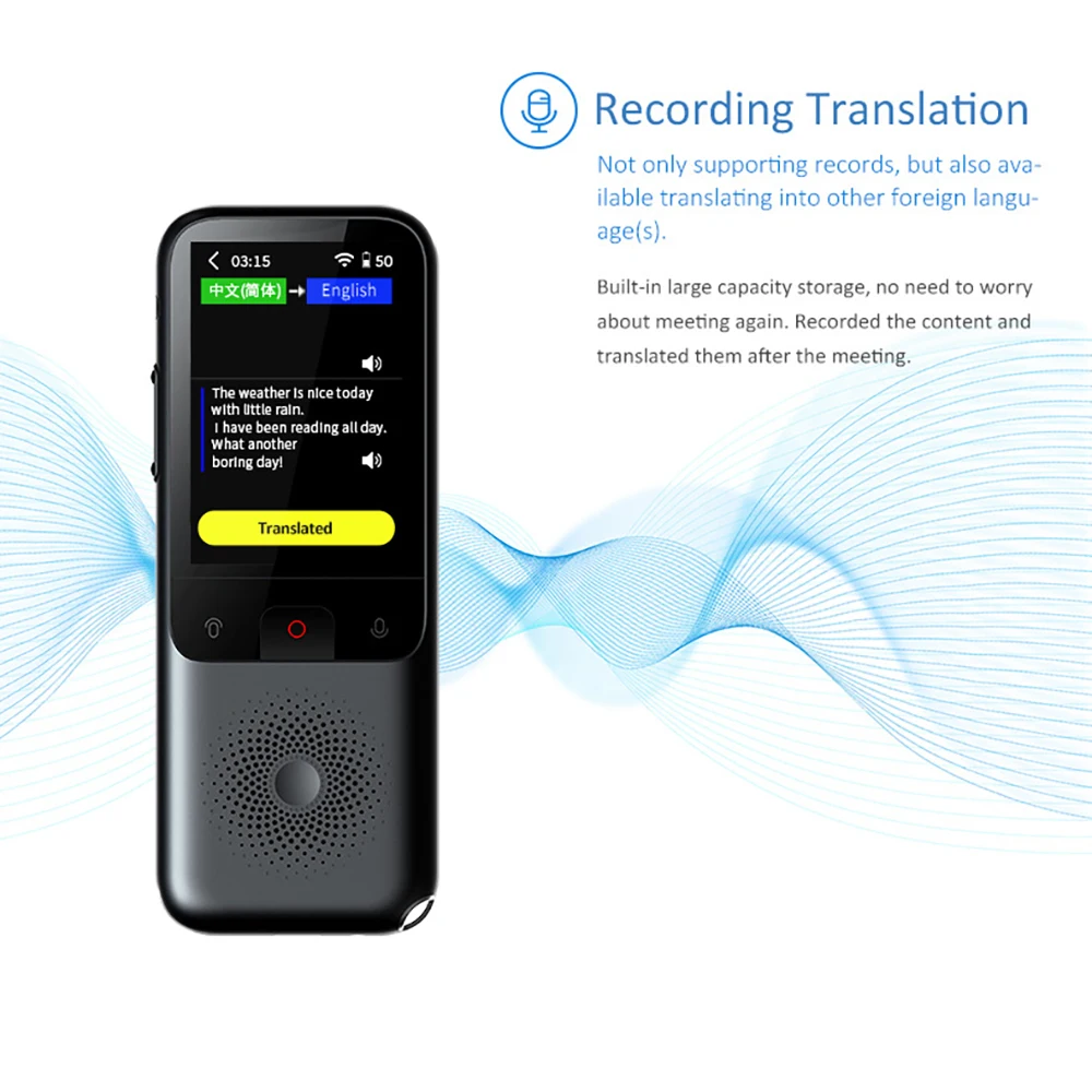 T11 Portable Voice Translator Support 138 Multi Online Languages And 14 Offline Translation WIFI Device |