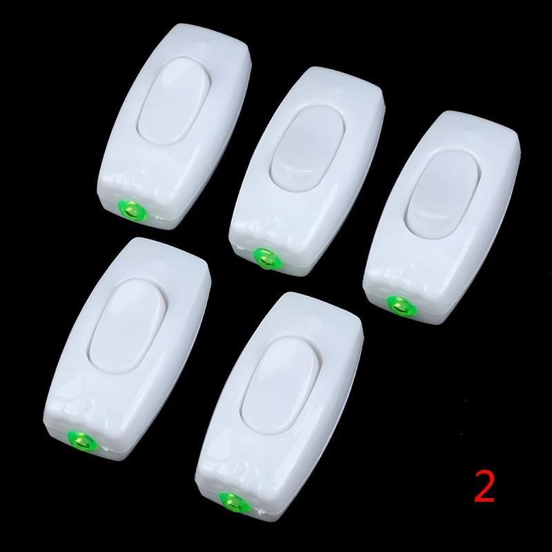 

2/5pcs Plastic Rocker Boat PushButton AC 250V 6A ON/OFF In Line Cord Switch