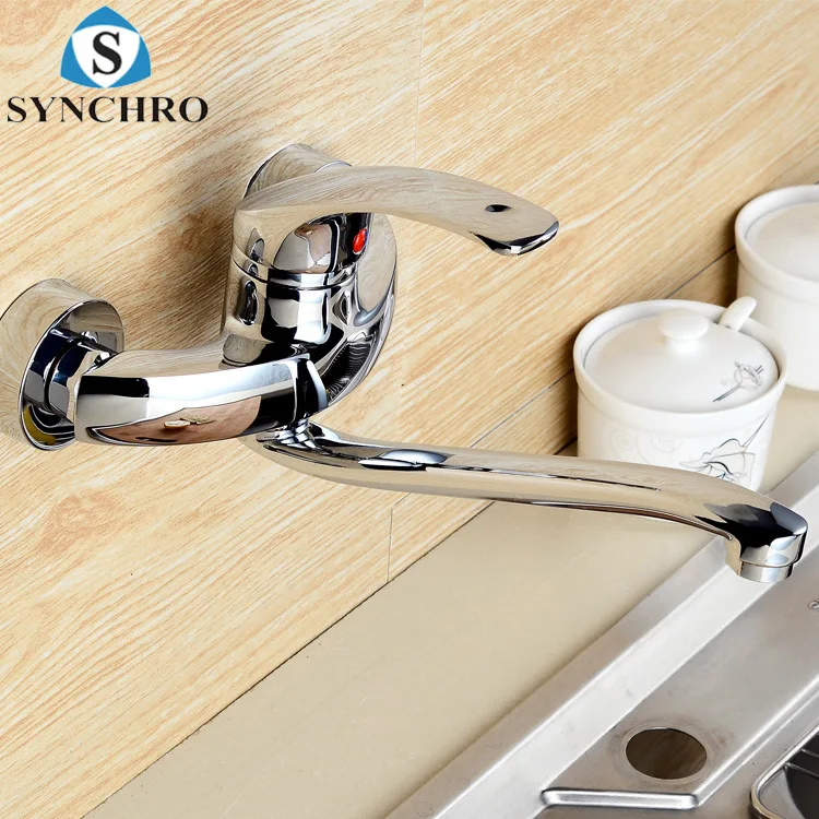 

Wall mounted kitchen faucet mixed hot and cold faucet into wall kitchen faucet and washing pool faucet