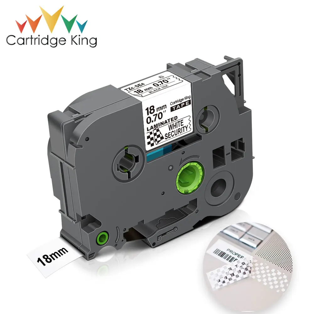 Защитные ленты для принтеров Brother P-touch 18 мм TZe-SE4 дюймов черный на белом TZeSE4 TZSE4 TZe SE4