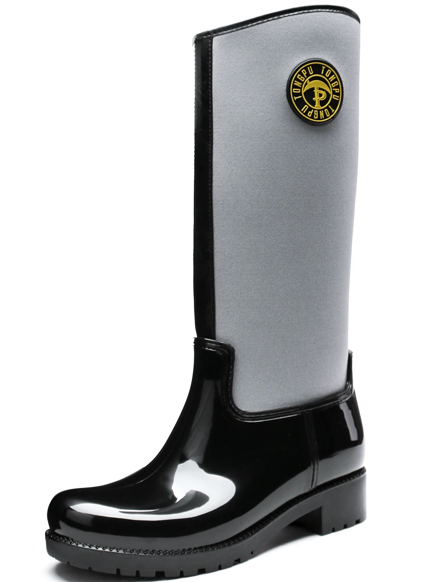 TONGPU Soft Neoprene Waterproof Women's PVC Tall Rain Boots 20-550
