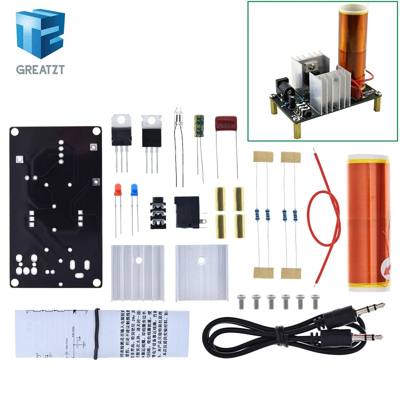 1 Набор Мини Тесла катушка комплект 15 Вт мини Музыка плазменный динамик с