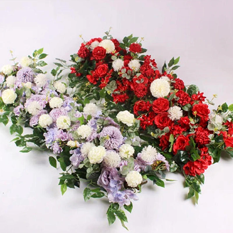 

50/100CM Artificial Flower Row Decor Floor Diy Wedding Backdrop Decor Garland Arrangement Table Rarty Event Birthday Flower Row
