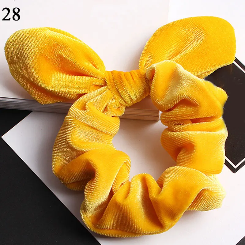 

1PC Vintage Scrunchies Velvet Hair Tie Women Bunny Cute Rabbit Ear Elastic Hair band Hair Accessories for Girls Ponytail Holder