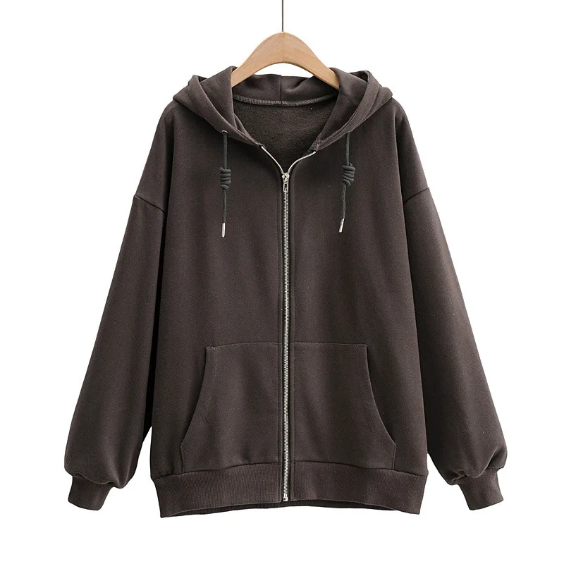 

New 2021 Women Carla Christy Hoodie Regular Cozy Streetwear Ribbed BF Zipper Long Sleeve Hooded Tops Coats Outwear Hoodies