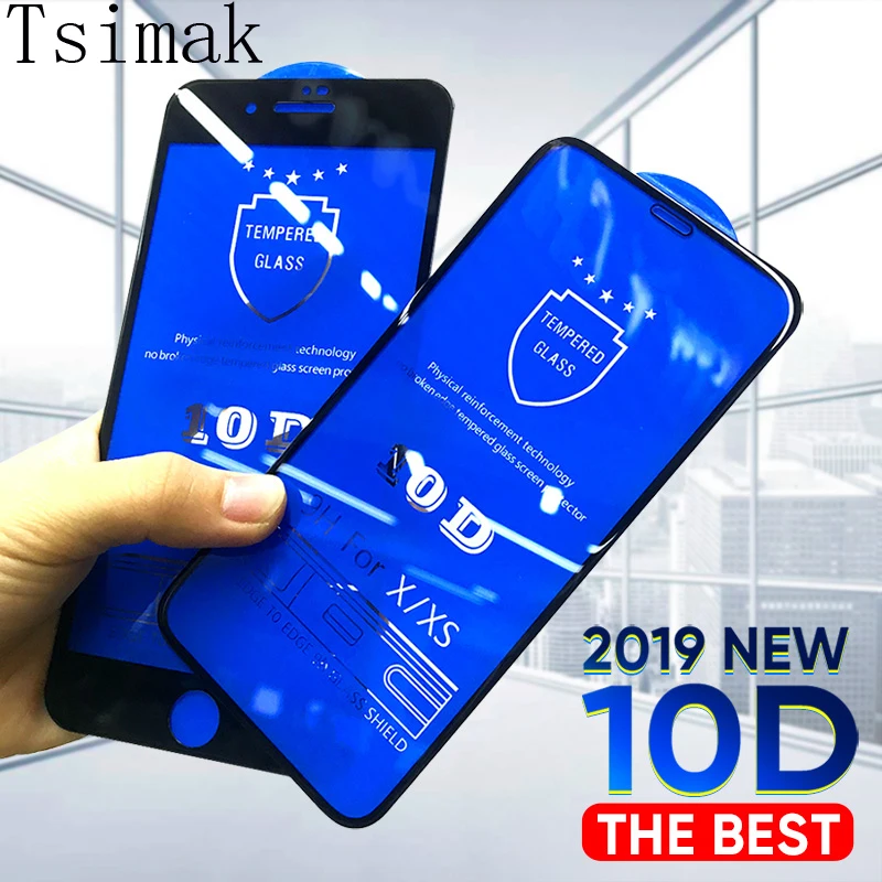 Закаленное стекло для iPhone 11 Pro Max XS XR X 7 8 Plus 6 s Защитная пленка экрана 5D 6D 9D 10D