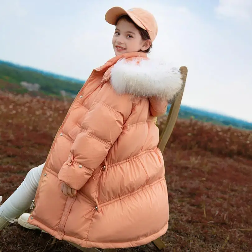 

Winter Children Down ​Coat Thicker Warm Waterproof Outerwear Korean Fashion Kids Clothes White Duck Down Jacket For Girls A846