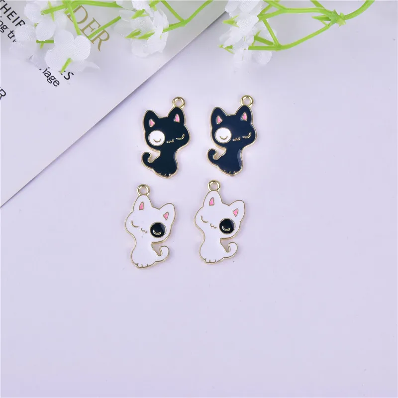 10 звёзд симпатичная черно-белая эмалированная металлическая подвеска в виде