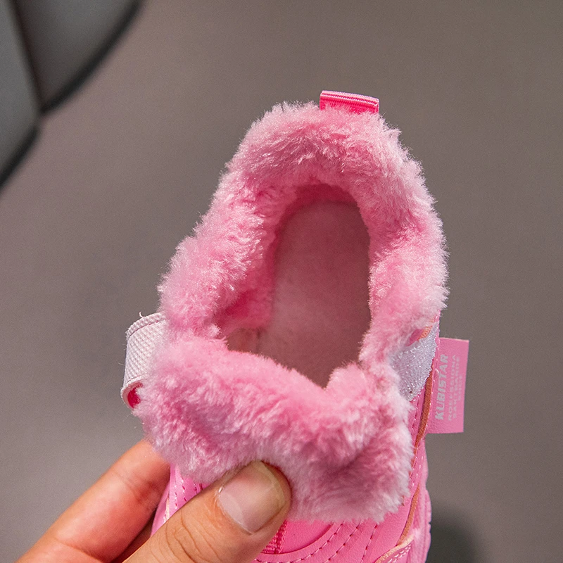 Новинка Детские снежные кроссовки зимняя популярная плюшевая обувь для девочек