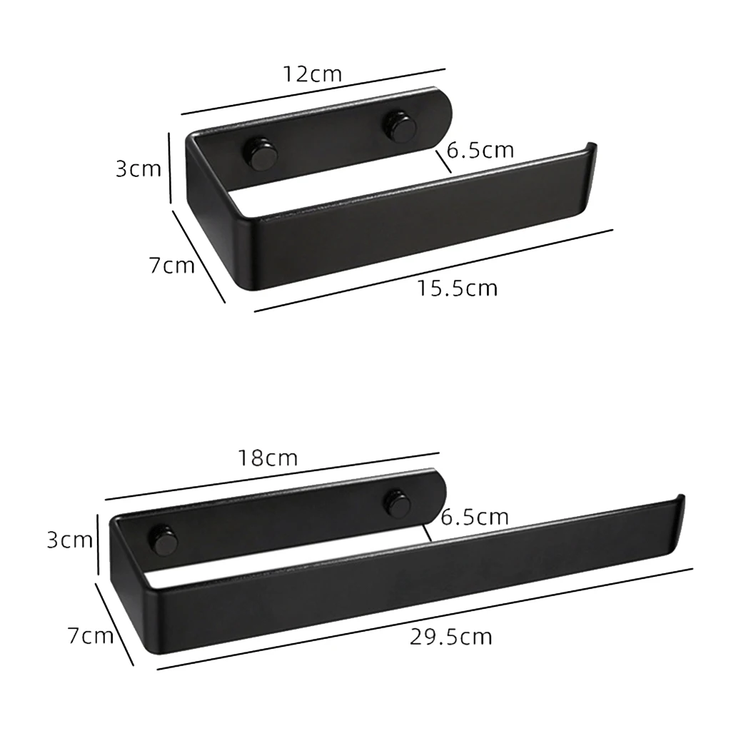 Полка-органайзер для бумажных полотенец черная самоклеящаяся крепится на винтах