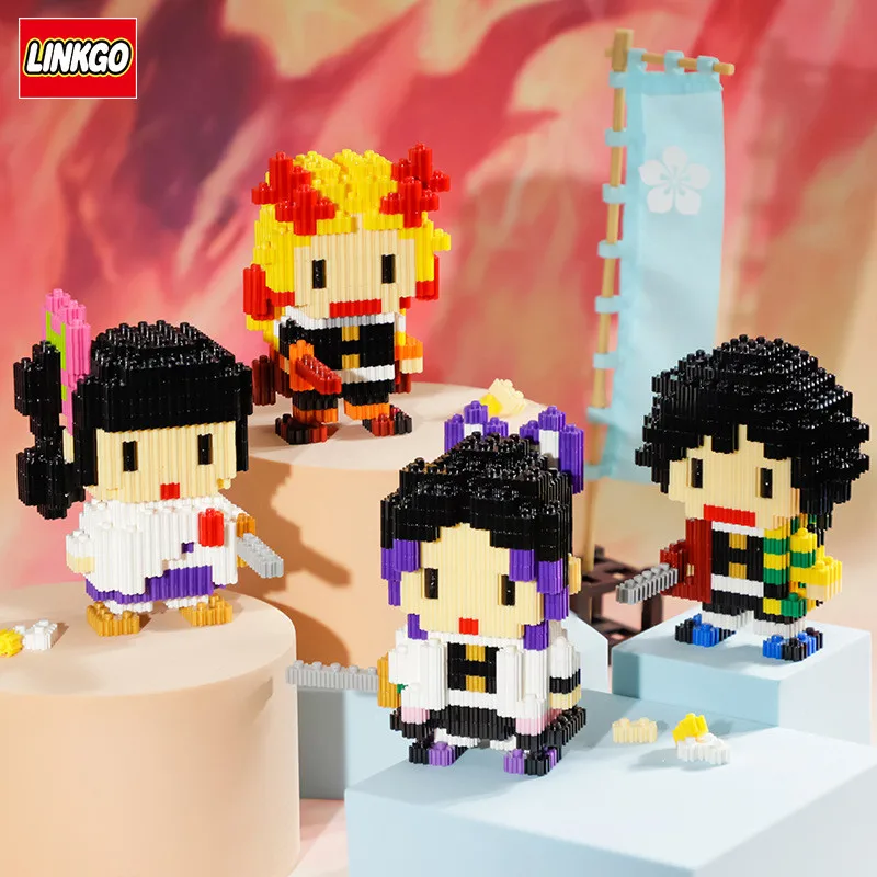8 шт./лот Аниме фигурки рассекающих демонов строительные блоки Kamado Tanjirou Nezuko Inosuke