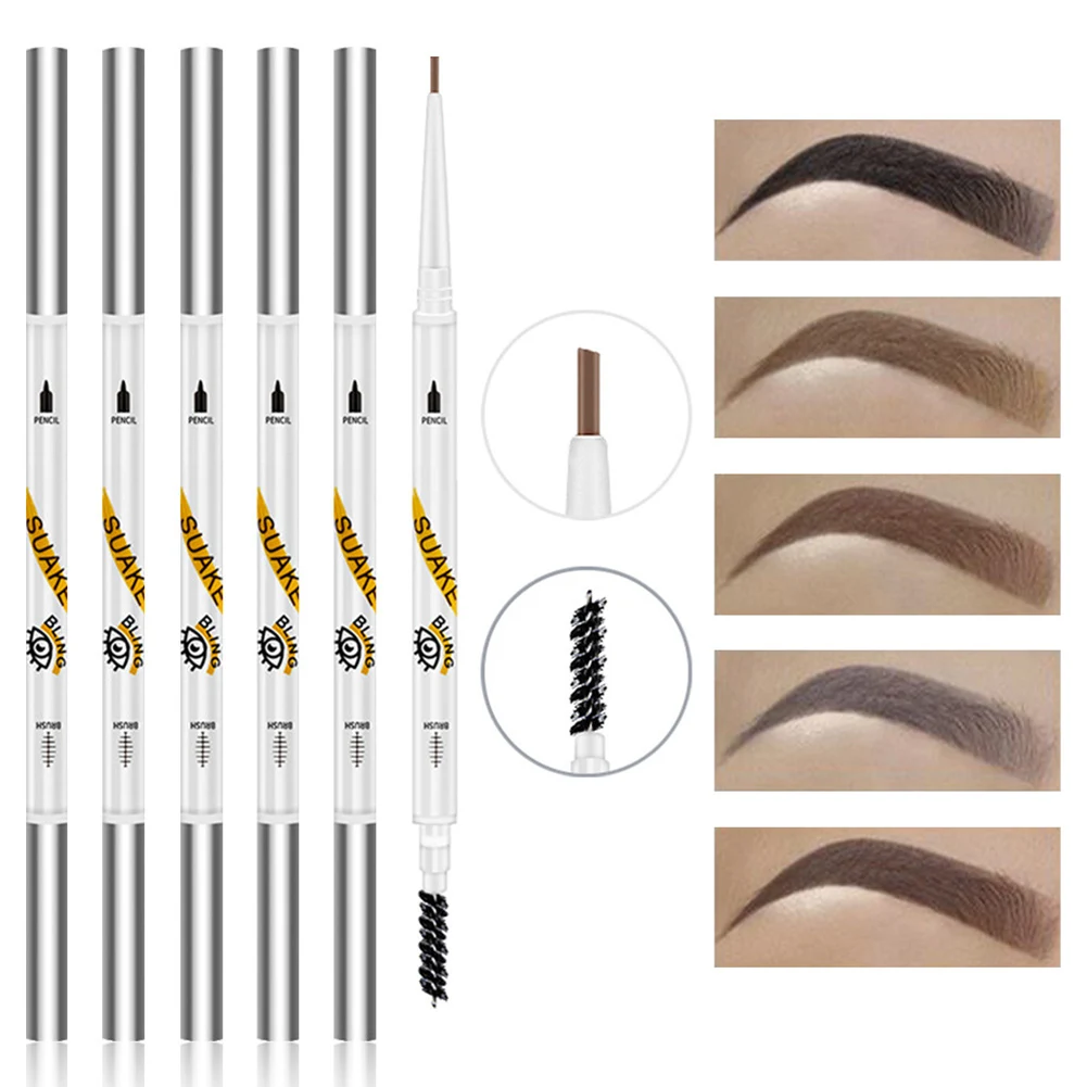 

Long Lasting Double-end Eyebrow Pencil Waterproof Ultra-Fine Eyebrow Pencil with Brush Microblading Tinting Tattoo Pen Makeup