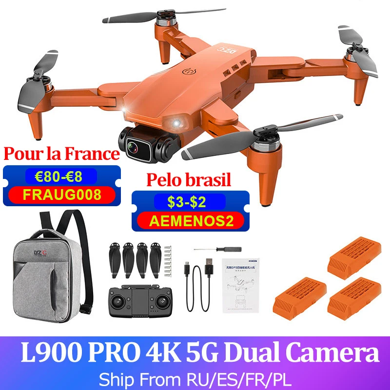 

GPS L900 PRO 4K RC Drone With Camera Dron 2-axis FPV 5G Quadcopter Brushless 1.2KM 28min Flight RC Helicopter Drone Under 250g