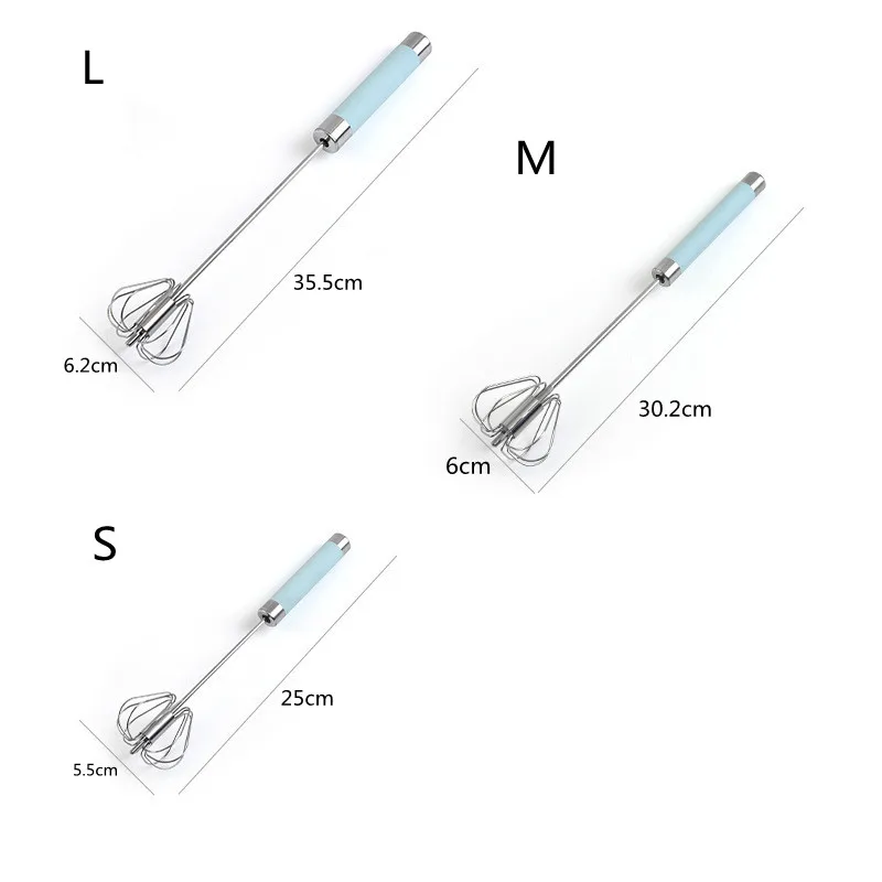 

Semi-automatic Mixer Egg Beater Manual Self Turning 304 Stainless Steel Whisk Hand Blender Egg Cream Stirring Kitchen Tools