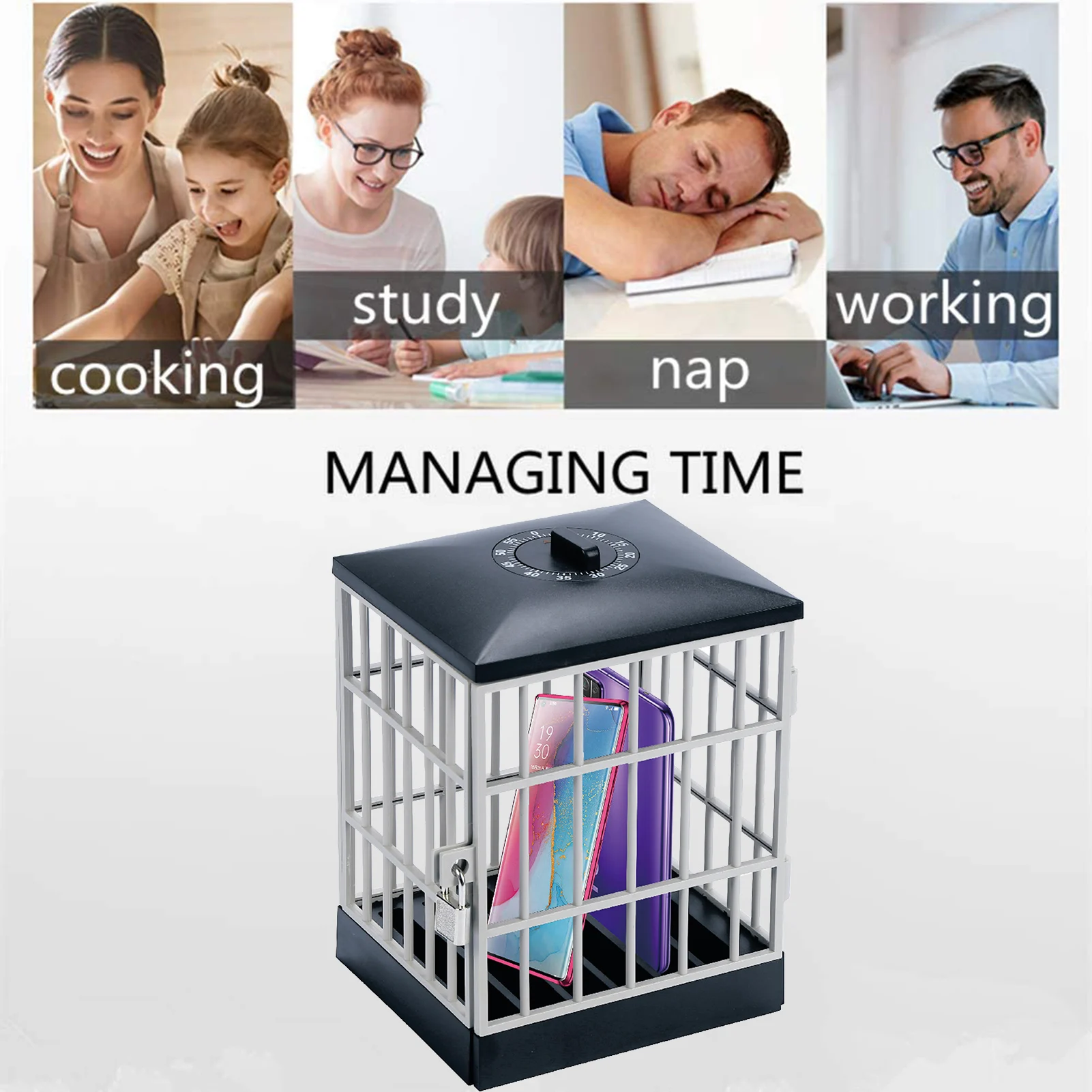 

Timer phone cage With Timer Mobile Party Lightweight Storage Cage Holder Antistress For Kids Adults Part
