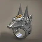 Мужское кольцо-талисман в стиле панк с египетским божеством анубисом Анкх, золотым и байкерским Винтажные Ювелирные изделия кольца