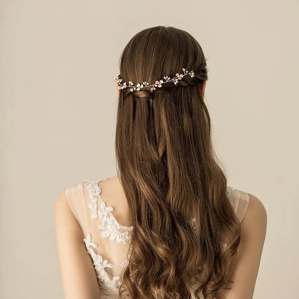 O527 Colourful real freshwater pearl bridal hairpiece chinese beaded crystal bridal headpiece for wedding party o361 ivory white beaded hairband headband beach wedding real freshwater pearl bridal hair accessories