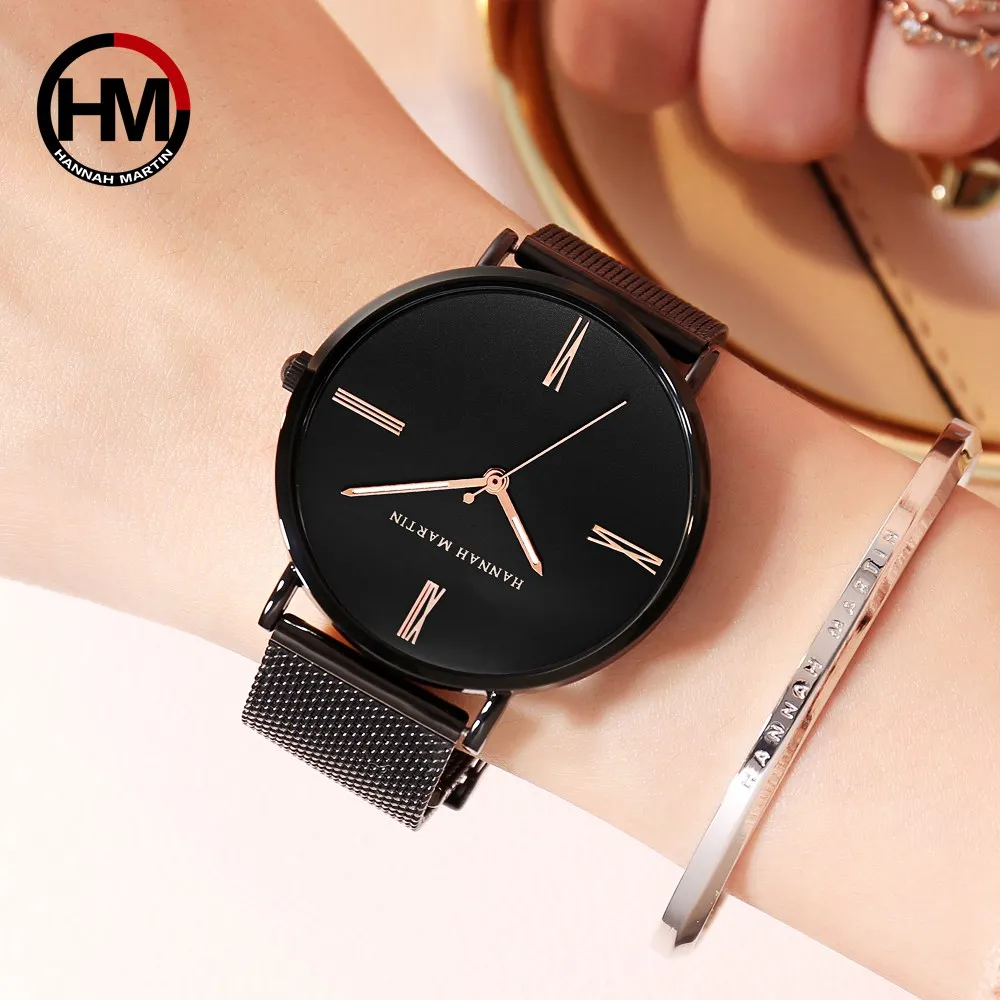 

Women Watches Japan Quartz Movement Waterproof Fashion Causal Rose Gold Stainless Steel Mesh Wristwatch Clock Relogio Feminino