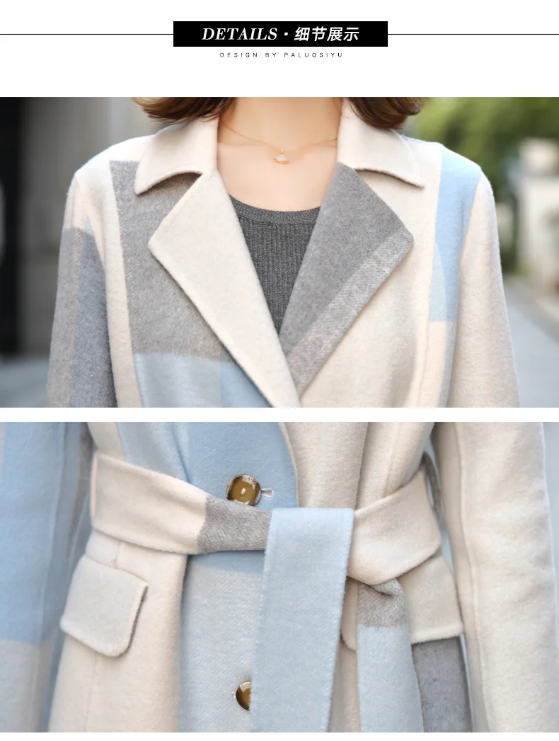 

100% Wool Coat Winter Jacket Women Clothes Double Side Woolen Coat Female Korean Long Jackes Manteau Femme MY4222