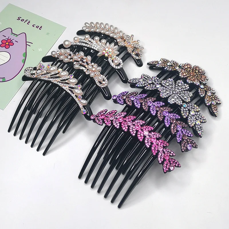 Новый гребень с семью зубьями Модная полная Бриллиантовая заколка для женщин и