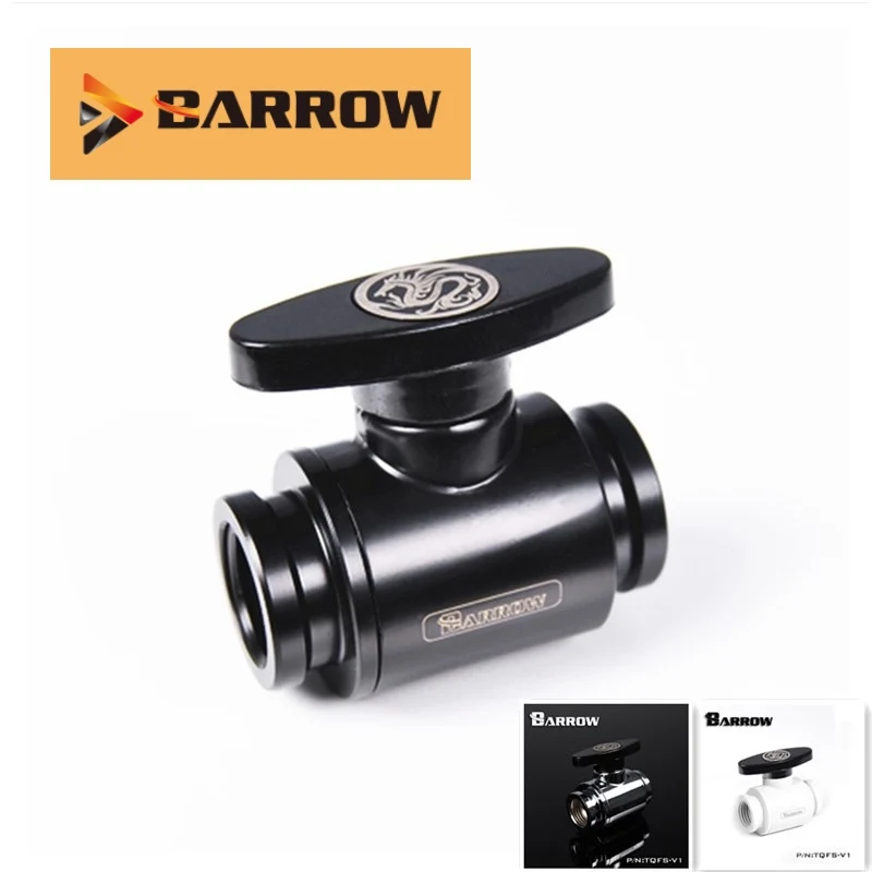

Barrow water cooling fittings G1/4"MINI Handle Double Internal Sealing Ball Valve Plastic Handle Brass Body TQFS-V1