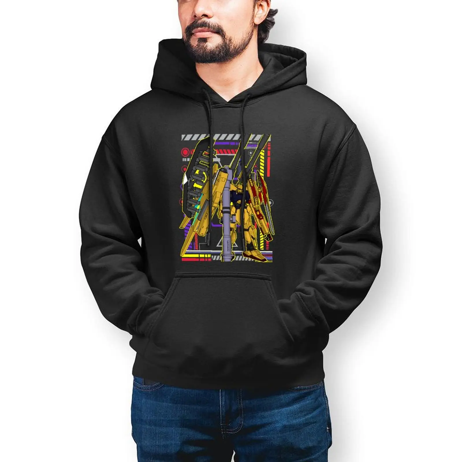 

Bandai Gundam MSN-00100 MSN-100 MSN-001 Hyaku Shiki Hoodie Anime Streetwear Hoodies Casual Big Cotton Pullover Hoodie Men