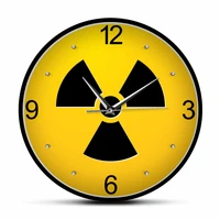 radiation sign silent quartz wall clock radiation danger logo artwork hanging watch nuclear atomic symbol clock x ray tech gift