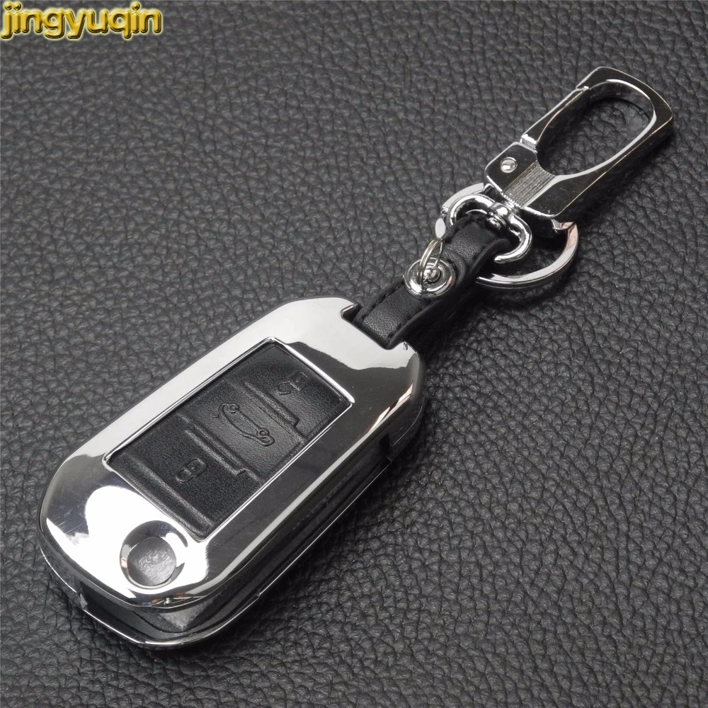 

Jingyuqin 5 шт. цинковый сплав + кожаный чехол для ключей для peugeot 2008 308 3008 508 4008 408 Citroen C5 C6 C4L кактус C3XR DS5L Elysee 2016