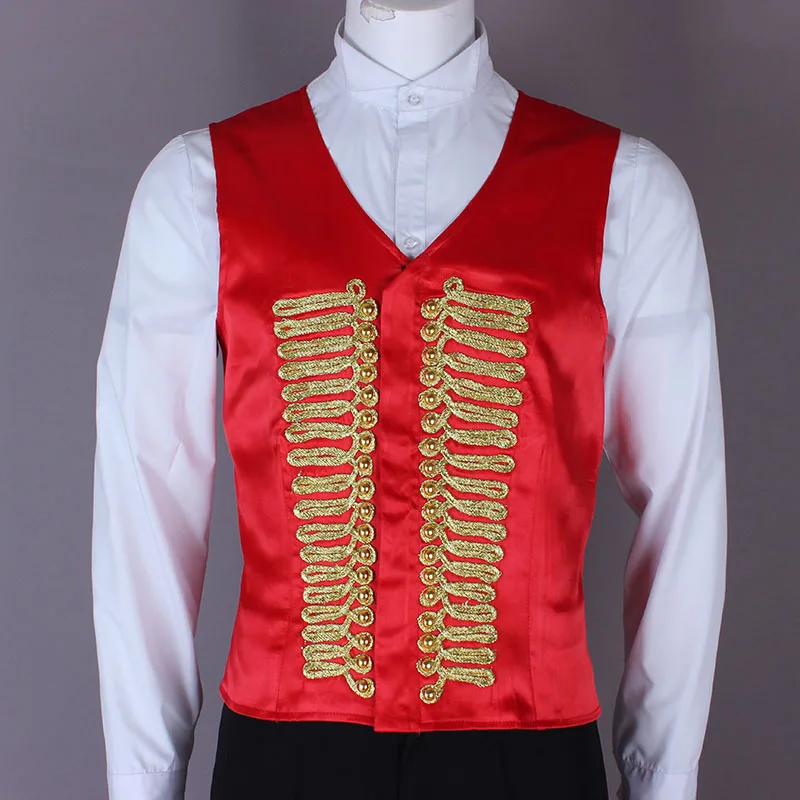 Цирк, костюмы для развлечений, самый большой Showman Barnum, косплей костюм мужской костюм на Хэллоуин, красный длинный пиджак, жилет, брюки, полный комплект