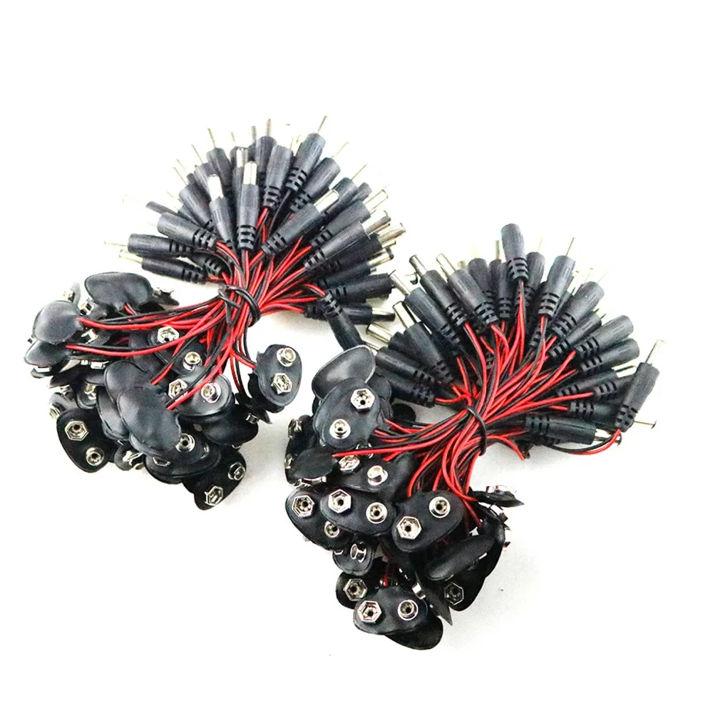 6 шт. аккумуляторный кабель питания с защелкой экспериментальный провод к 9 В