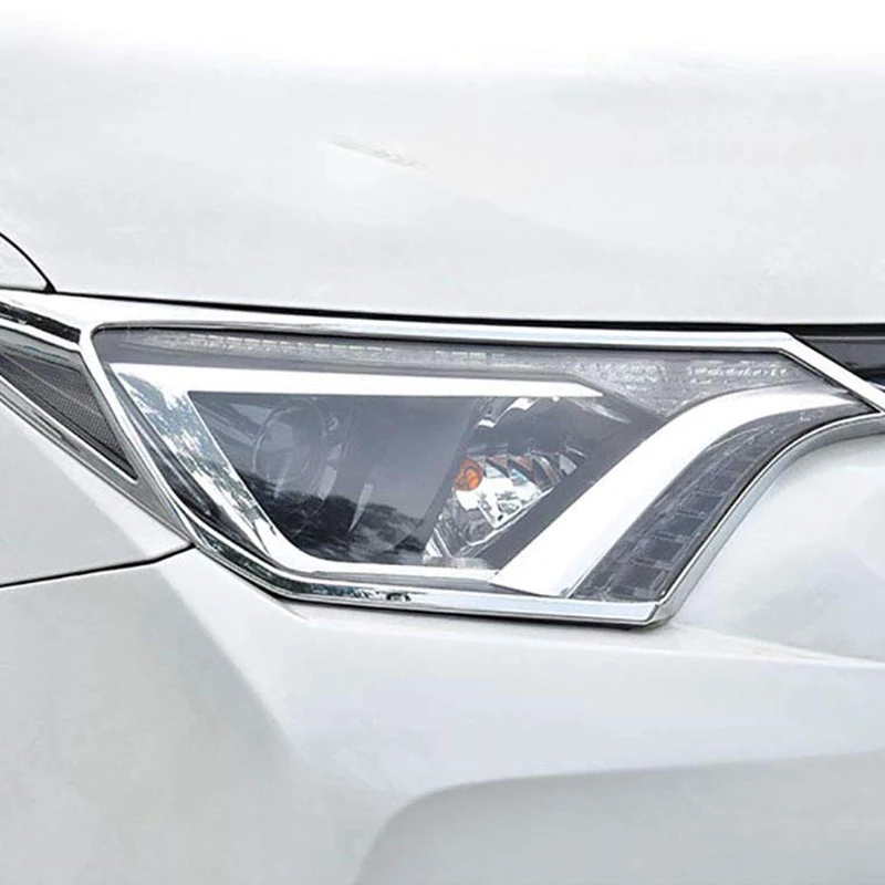 Для Toyota RAV4 RAV-4 XLE LE 2016 2017 2018 ABS хром передние фары лампы Крышка отделка заклепки 2