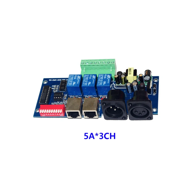 

DMX-RELAY-3 channel*5A 1pcs AC110v-220V 3CH RJ45 DMX512 3P Relay Switch RGB led controller Decoder for led strips