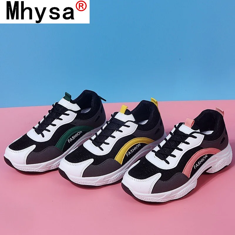 

2021 Fashion New Women's Vulcanized Shoes Comfortable Breathable Mesh Casual Shoes Spring Women's Lace-up Non-slip Sneakers