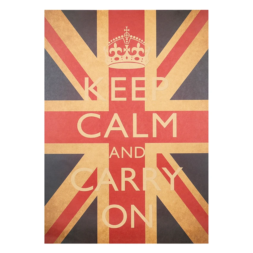 TIE LER Keep Calm And Carry On Vintage Retro Classic Poster Wall Art Decor Pictures Posters Kraft Paper Home Sticker | Дом и сад