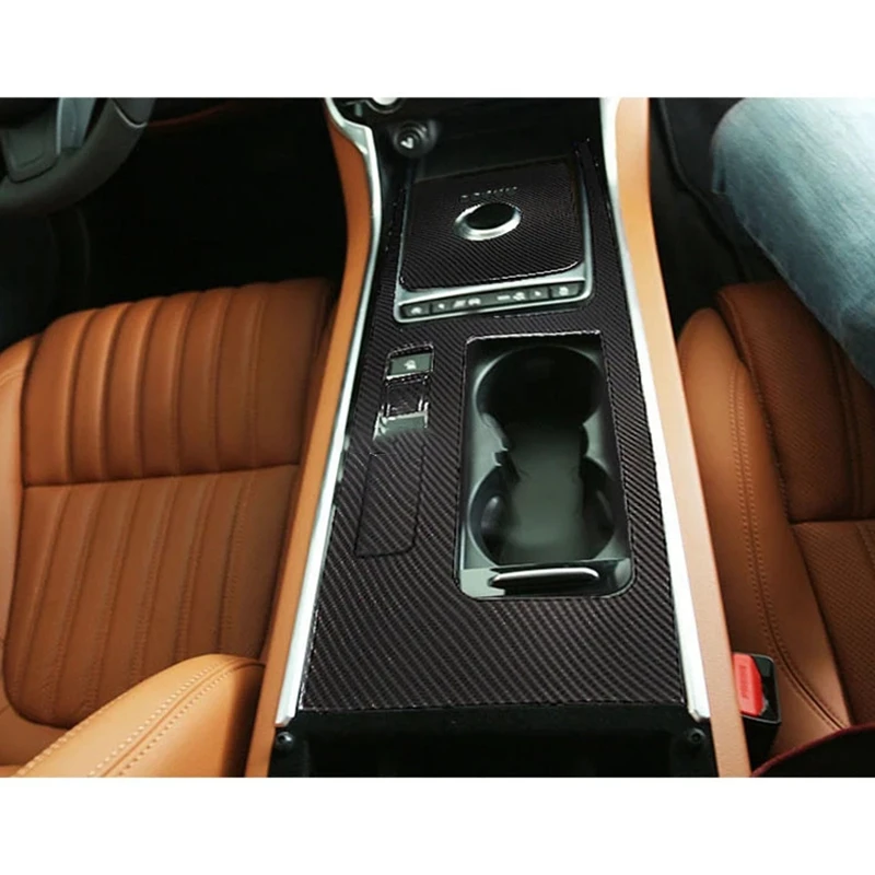 

for Jaguar XE XFL F-PACE ABS Carbon Fiber Style Interior Center Console Cup Holder Frame Trim Cover Car Accessories