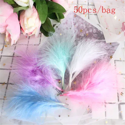 warm color 50pcs 4-7 дюймов 10-16 см перья индейки Марабу пышное свадебное платье DIY ювелирные украшения декоративные аксессуары перья 50 шт - Цвет: warm color 50pcs