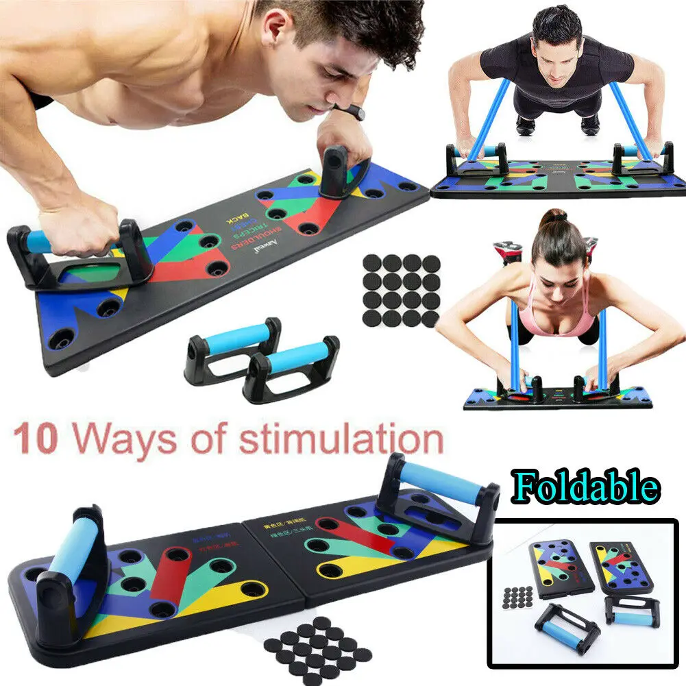 Складные 10 в 1 унисекс Бодибилдинг Фитнес Push Up стойка доска система новые стойки пуш-ап