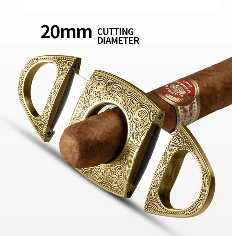 

Creative gas inflatable lighter Carved flower Side press straight blue flame windproof cigarette lighter Cigar cutter Scissors