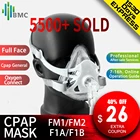 BMC FM1FM2F1AF1B полная маска для лица для храпа применяется к медицинскому CPAP BiPAP вентилятору Размер SML с головным убором Бесплатная доставка