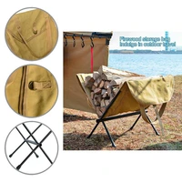 convenient durable log canvas bag with bracket 2 colors optional firewood tote bag wear resistant for hiking