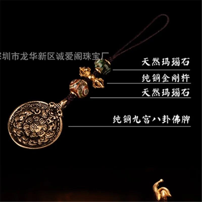 Медный крест Ваджра в стиле ретро подвеска для ключей ювелирные изделия ручной