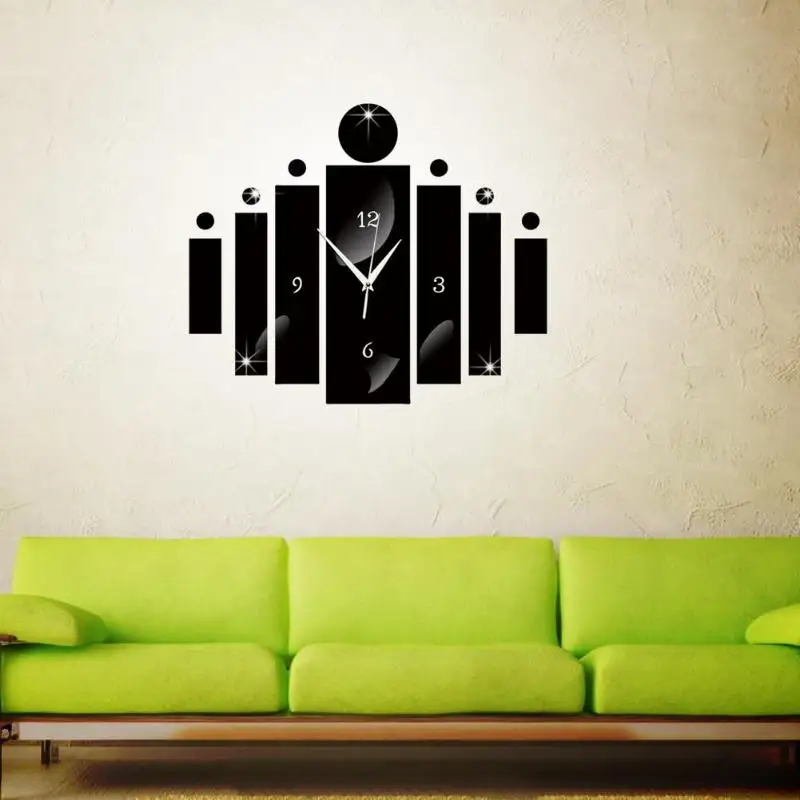 Цифровые настенные зеркальные наклейки на стену часы Гостиная Современный