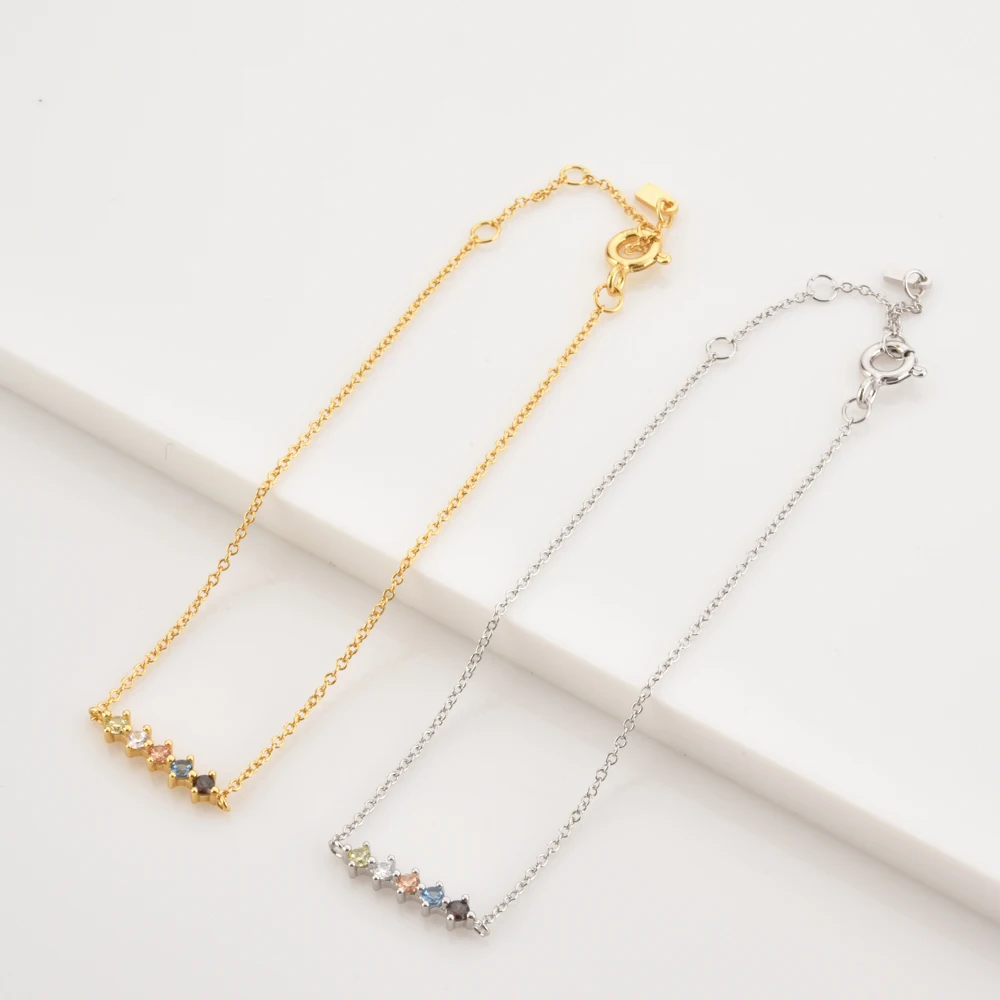 Женский браслет-цепочка из серебра 2021 пробы с цирконами | Украшения и аксессуары