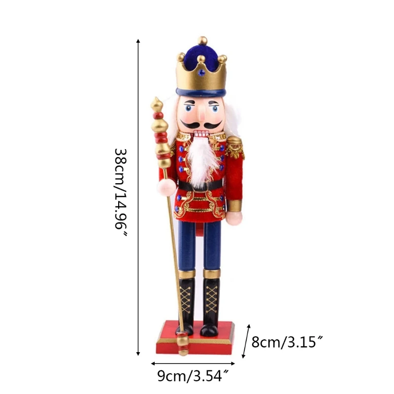 

Christmas Nutcracker Ornaments Wooden Solider Nutcracker Figurines Desktop Office Decoration Xmas Tree Hanging Ornaments
