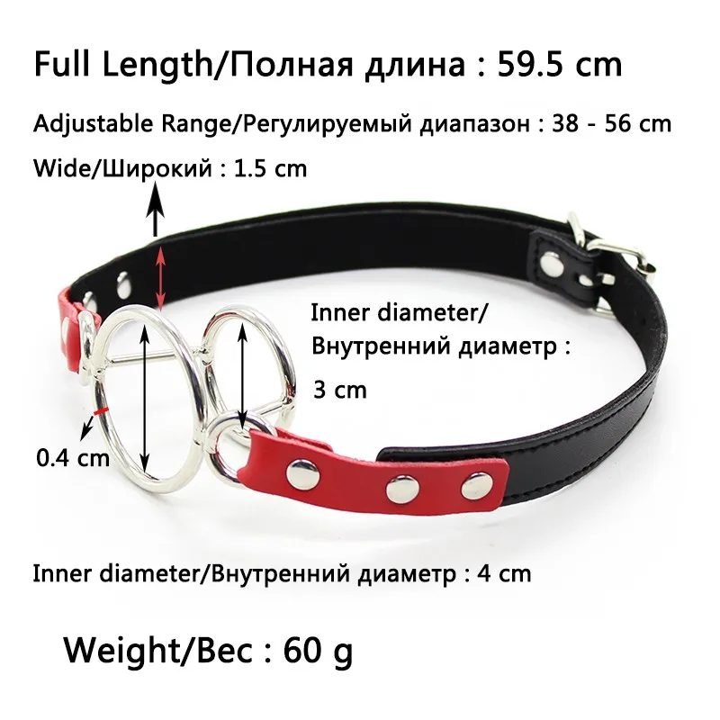 Металлическое двойное кольцо с открытым ртом кляп шарики БДСМ бондаж сила