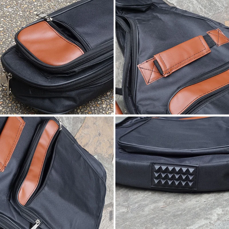 verdicken gitarre fall 8mm elektrische bass taschen 600d wasserdichte rucksäcke gitarre abdeckung mit schulter riemen schwarz handtaschen xa261m
